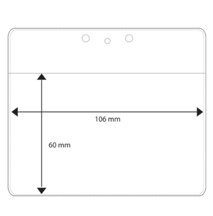 Plastficka Liggande 106x60mm - Utgende