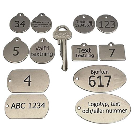Nyckelbricka Rostfri - olika storlekar Nyckelbricka Rostfri - olika storlekar