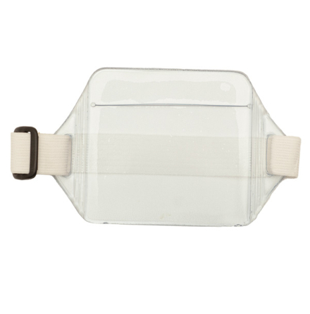 Plastficka f�r arm liggande - vitt band