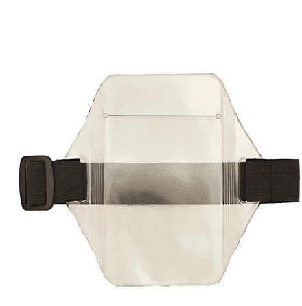 Plastficka f�r arm st�ende - svart band